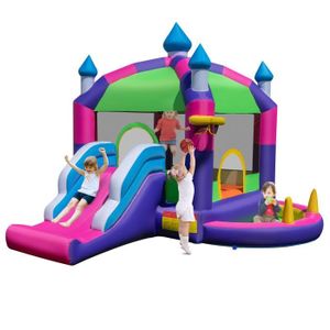 AIRE DE JEUX GONFLABLE COSTWAY Château Gonflable 5 en 1 avec Toboggan et 