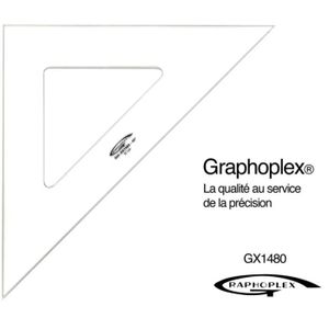Graphoplex Equerre 60° 3 bords droits 42 cm Transparent 