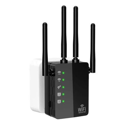 Répéteur WiFi Amplificateur WiFi Signal Booster,4 Antennes WiFi Extenders,2 Ports LAN,Répéteur WiFi PuissantMode Répéteur & Routeur & AP,Compatible