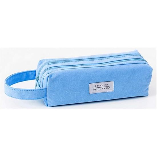 Trousse Scolaire Grande Capacité Double Compartiment - Tissu Doux - Format 20x8x8 Cm - Pour Crayons, Maquillage, Petits Objets - Cadeau Kawaii Pour Enfant, Collège, école