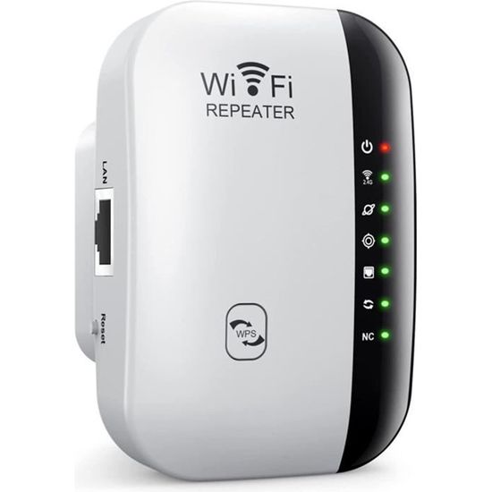 Amplificateur WiFi sans Fil Puissant \u2013 Repeteur WiFi 300Mbps, WiFi Booster, WiFi Extender Facile à Installer avec Bouton[O304]