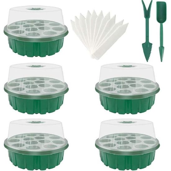 VINFUTUR 20pcs Pots De Semis, Pots De Tourbe Avec Couvercle Et Trou De