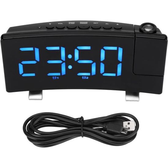 Horloge Numérique LED Luminosité Réglable Température Humidité Affichage Réveil Avec Double Modes D'alarme Affichage De La Semaine Et De La Date