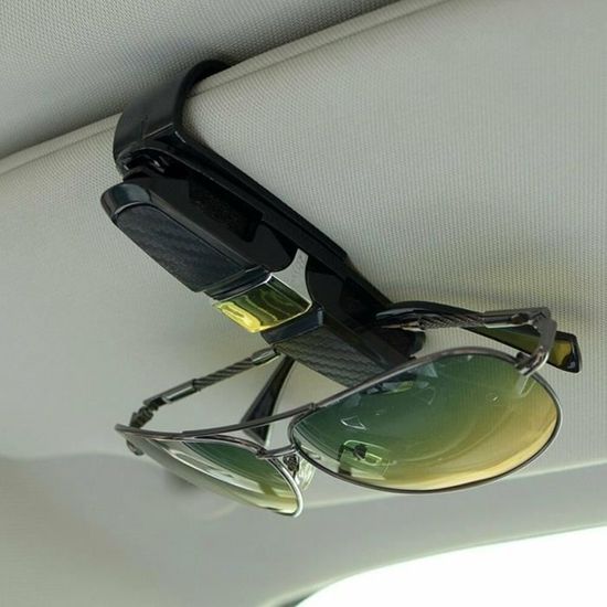 Support de lunettes de soleil pour voiture, clip de lunettes de soleil pour  voiture, clip à double extrémité et porte-lunette de soleil à 180 degrés de  rotation voiture avec carte de billet