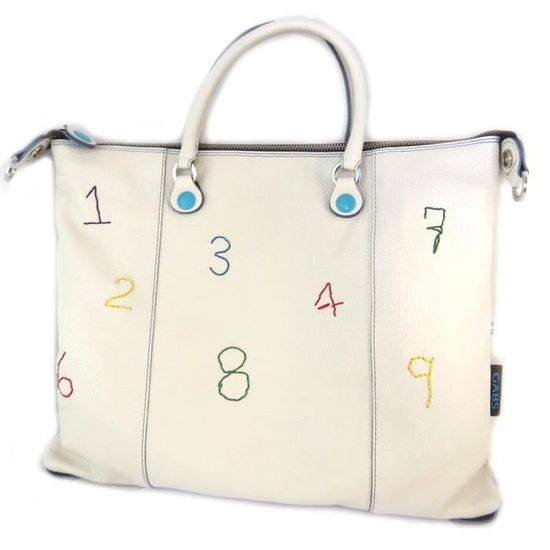 Sac cuir 3 en 1 Gabs beige chiffres M 36x29x2 cm P1497
