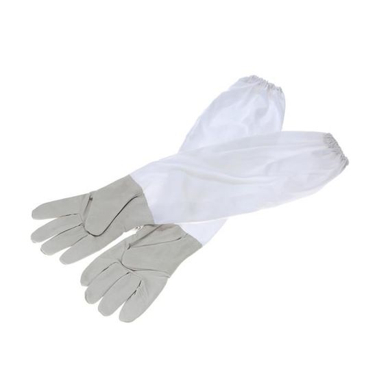 Gants Apiculture ZKGYUS En Cuir De Chèvre - Manches Longues, Protection Abeilles Et Guêpes - Pour Apiculteurs Débutants Et Pros