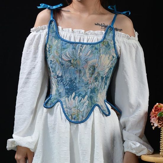 Corset Vintage En Satin à Lacets Pour Soirée - Haut Court Ajusté Gothique Élégant Femme
