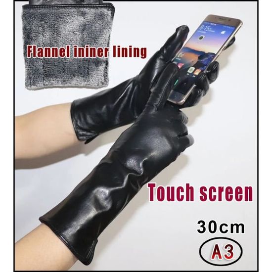 Paire De Gants En Cuir Véritable - Noir - Pour Homme - Taille Unique/Adjustable - Neuf Avec Étiquettes - Hiver, Conduite, Élégance