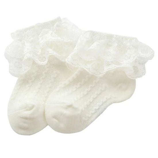 6 Paires Chaussettes Dentelle Pour Filles 7–9 Ans – Volants, Couleurs Vives, Confortables