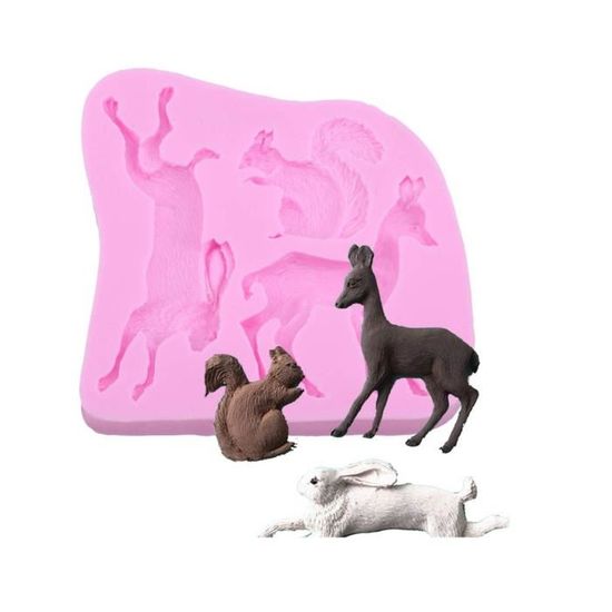 3d Ecureuil Cerf Lapin Forme Gateau Moule Decorer Outils Diy Sucre Artisanat Cupcake Chocolat Cuisson Patisserie Mou Cdiscount Maison