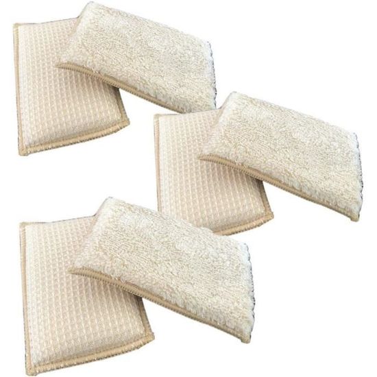 24 éponges à Récurer Naturelles Double Face - Sisal Et Cellulose - Pour Vaisselle, Poêles Antiadhésives, Cuisine