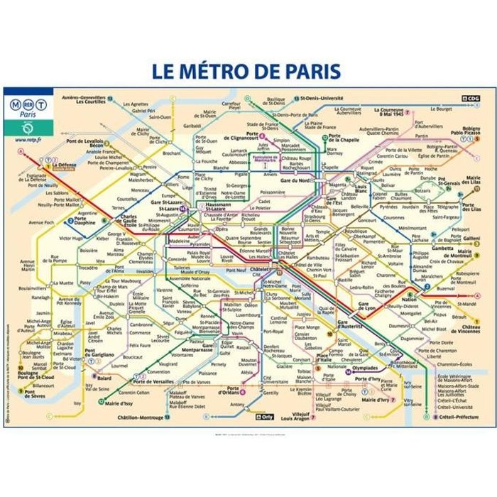 plan métro paris à imprimer