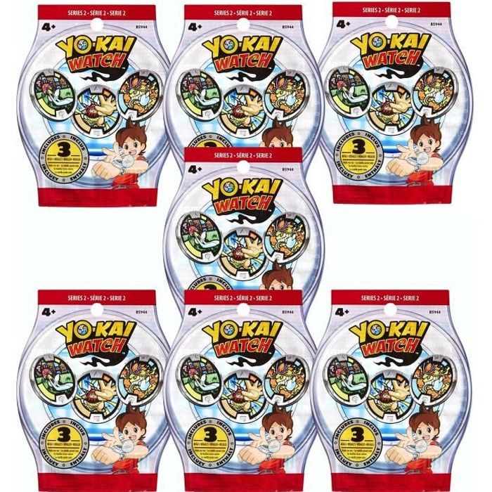 Sachets de 3 médailles Yo-Kai Watch - x7