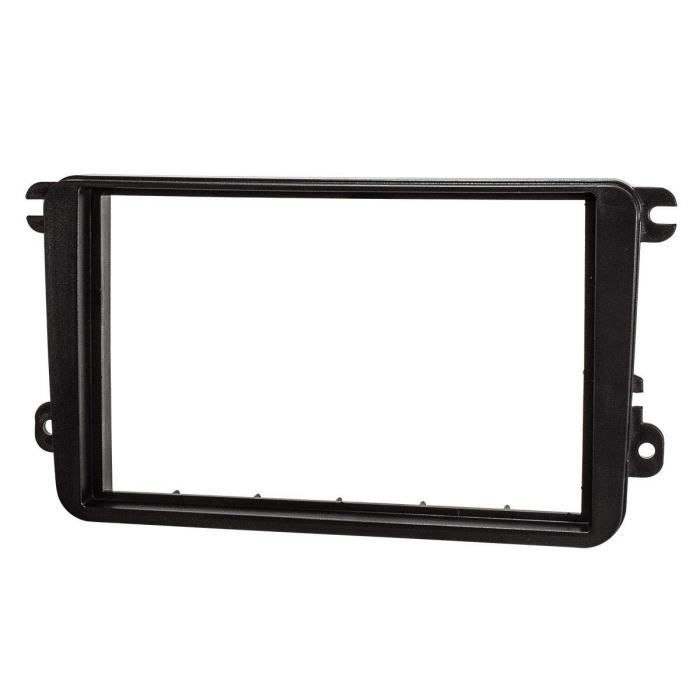 Façade autoradio double iSO pour vW golf 5 6 passat 3C, touran, caddy, eOS skoda octavia noir