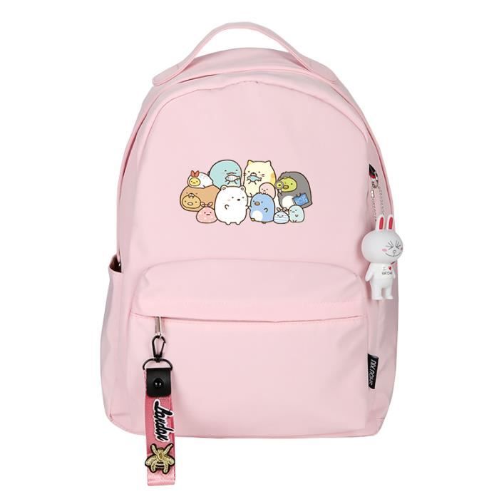 Sac à Dos,Sumikko Gurashi impression sac à dos femmes mignon sac à dos Kawaii école sac à dos en Nylon rose - Type 14