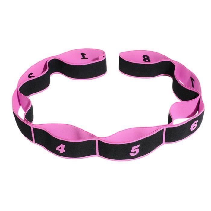Adulte Bandes Latines Expander Pilates Yoga Bandes de résistance étirement Fitness Formation de Danse élastique Bandes - Rose + Noir