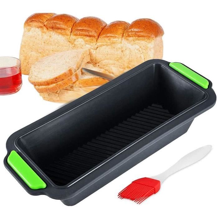 WELLXUNK Moule Silicone,Moule a Pain, Moule a Cake Moule a Pain Anti, Adhésif Moule Flexipan-30cm (1 x Pinceau en Silicone&Moule)