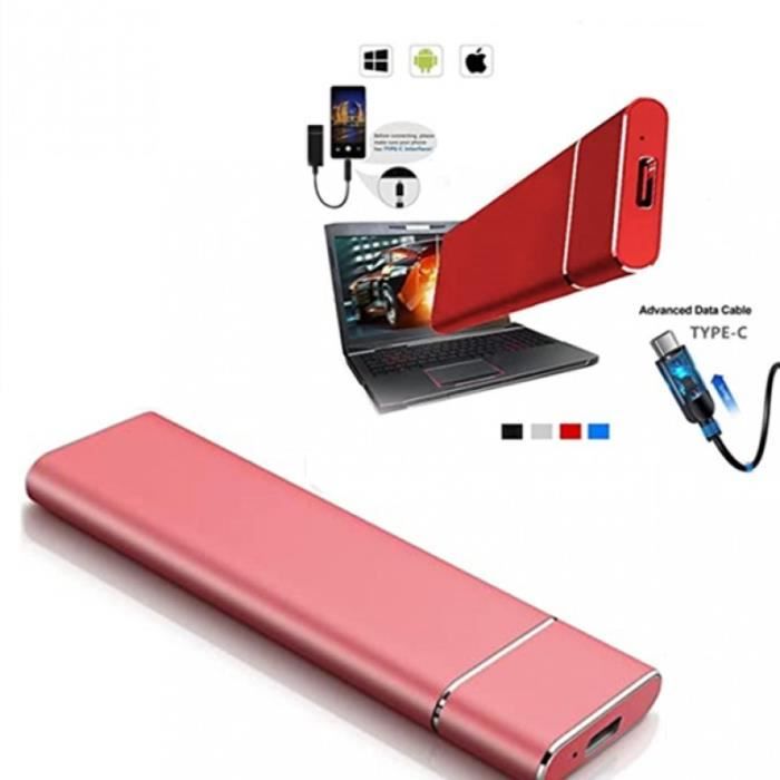 Disque dur externe portable 8 To USB 3 1 Type C ultra fin à haute vitesse Compatible avec les ordinateurs de bureau portables Mac