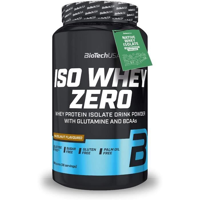Iso Whey Zero 908g NOISETTE Proteine ISOLATE Biotech USA