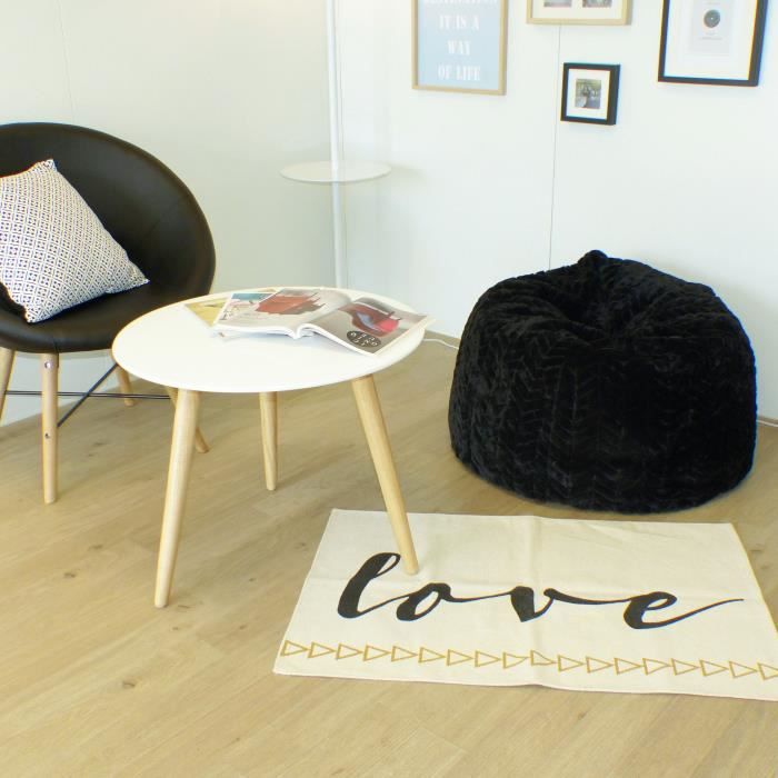 COTTON WOOD Poire pouf velours Charlotte - Ø80 x 100 cm - Noir