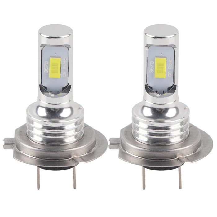 Qiilu Universal H7 LED Lampe De Feux De Brouillard De Voiture 12-24V 80W 6000K Blanc Remplacement D'ampoules Extrêmement Lumineuses