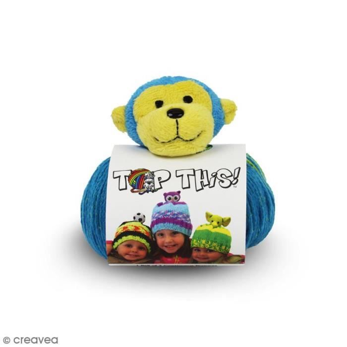 Kit Top This DMC - Bonnet enfant à peluche Singe Kit Bonnet DMC op his1 pelote de 80g (90 m) de laine DMC 78% acrylique / 22%