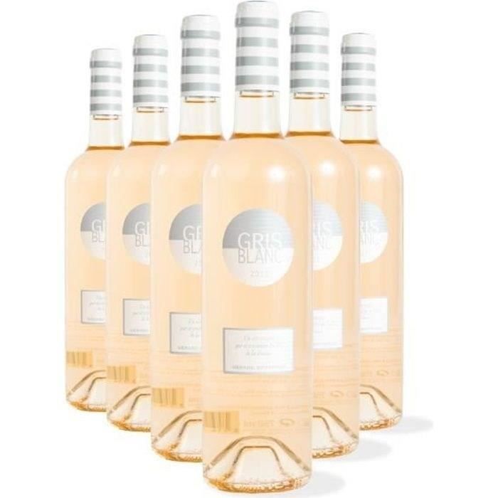 Gris Blanc Pays d'Oc - Vin rosé du Languedoc-Roussillon x6