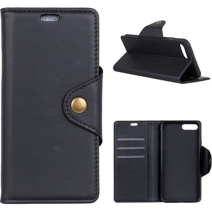 Coque iPhone 8 Plus,Portefeuille en Cuir Etui à Rabat avec Carte Slots et Flip Kickstand Housse de Protection iPhone 7 Plus Noir