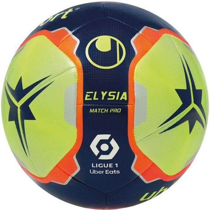 Ballon Uhlsport Elysia match pro - jaune paille/bleu marine/orange - Taille 5