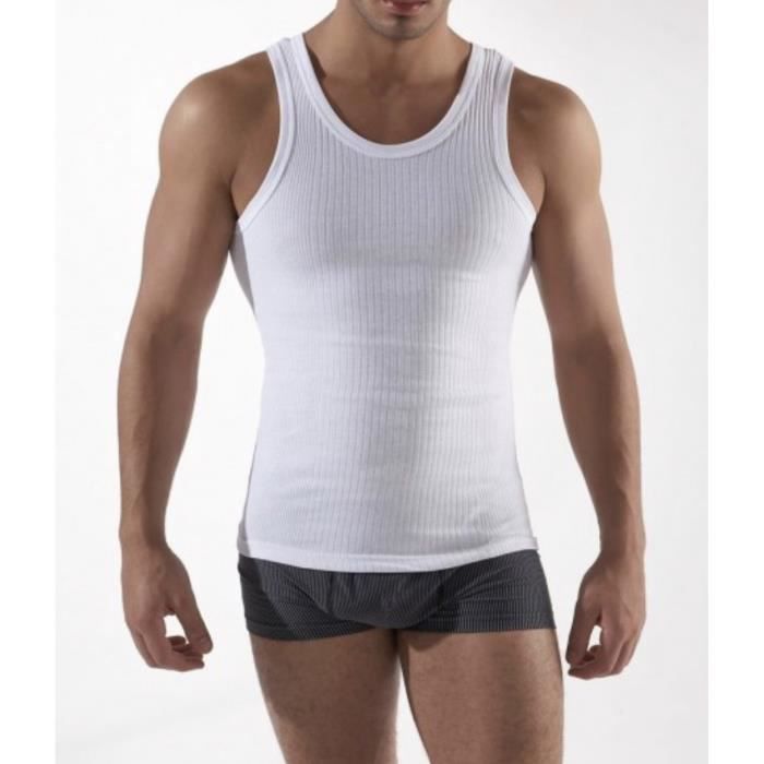 5 DEBARDEURS BLANC 100% COTON RING-SPUN