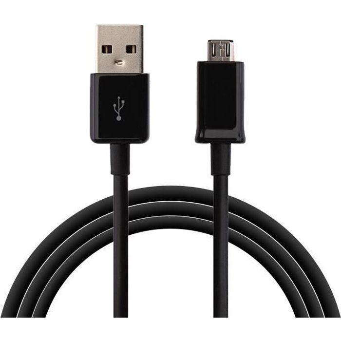 Cable USB Chargeur Noir compatible Xiaomi REDMI NOTE 6 PRO - Cable Port Micro USB Chargeur Mesure 1 Metre Phonillico®