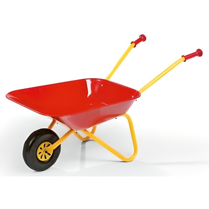 Brouette metal enfant Petit Jardinier 80x38x41cm, Benne 25 Kg max, Rouge - Jeu de plein air Outillage de jardin - Des 2,5 ans