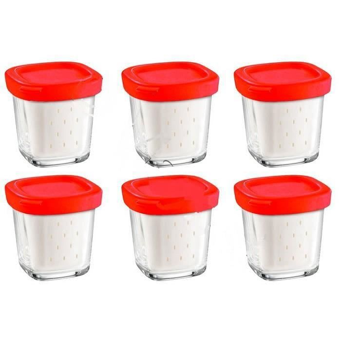 Pots de yaourt par 6 pour Robot Moulinex, Yaourtiere Seb - 3665392377979