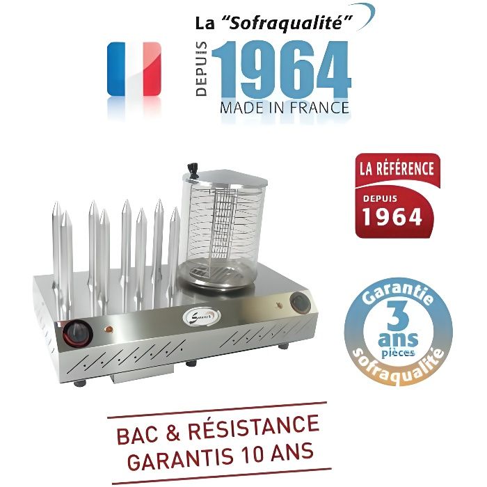 Appareil à Hot Dog Professionnel - Gamme Tradition - 4 Plots - Sofraca