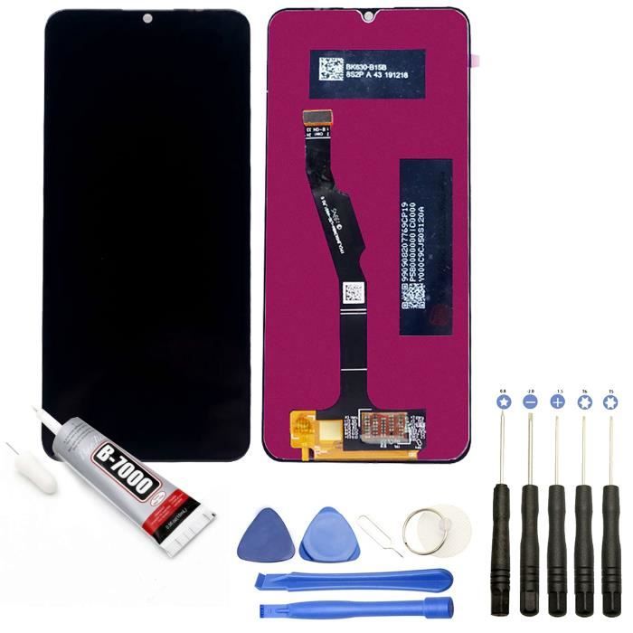 Vitre tactile + écran LCD compatible avec Honor 9A taille 6.3- Noir + Kit outils + Colle B7000 Offerte