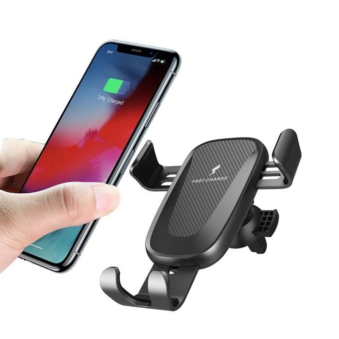 Support universel de voiture avec Chargeur sans Fil QI Wireless à Induction pour Apple iPhone 14 Plus - iPhone 14+ 5G