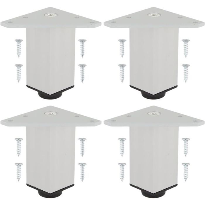 Lot de 4 Pieds de Meuble en Alliage daluminium Pied Canapé Réglables Pied Meuble Salle de Bain Pieds darmoire de Haute qualité