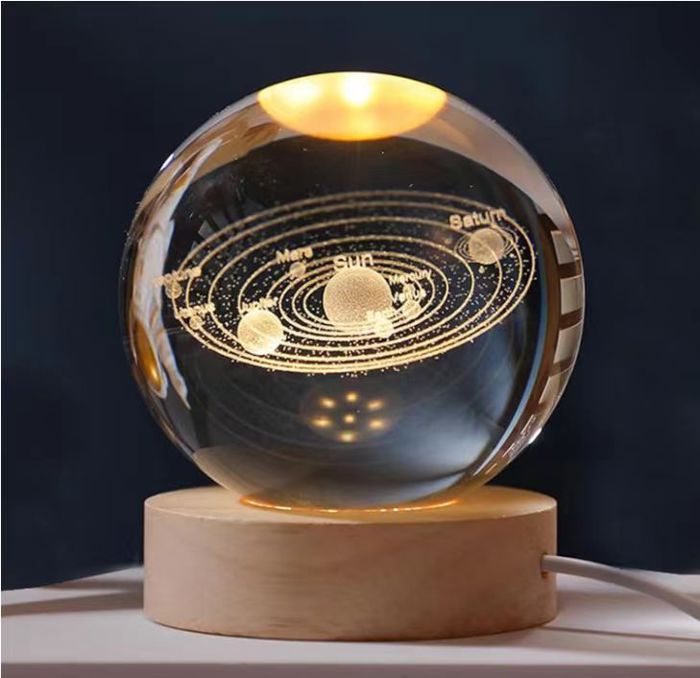 Veilleuses boule de cristal dastronome planétaire plonger voyante de lune 3D décor de chambre à coucher-système solaire