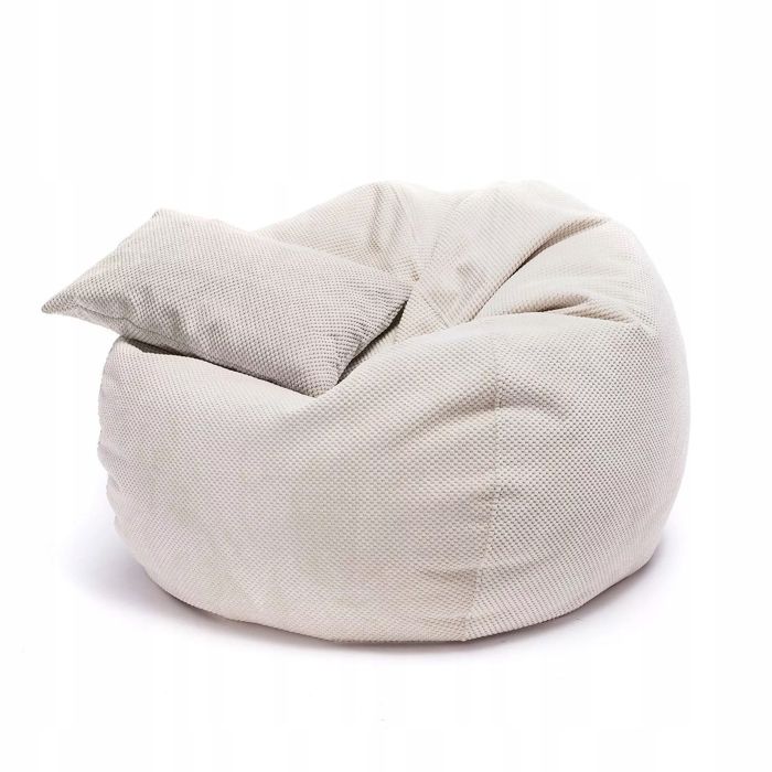 Pouf Poire Ecopuf - Fauteuil Canapé Coussin de Sol Pouf dintérieur/extérieur - Beige clair