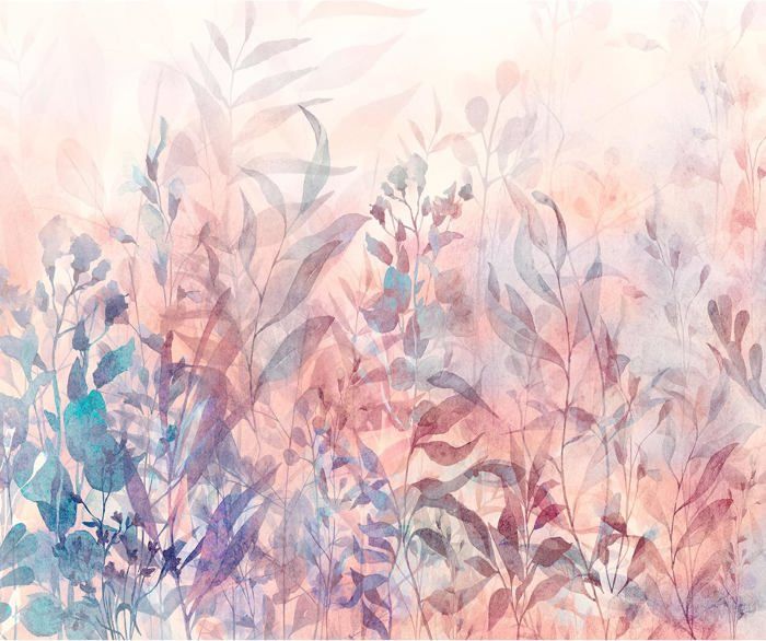 Papier Peint Panoramique Feuilles paysage plantes nature 350x256 cm ...