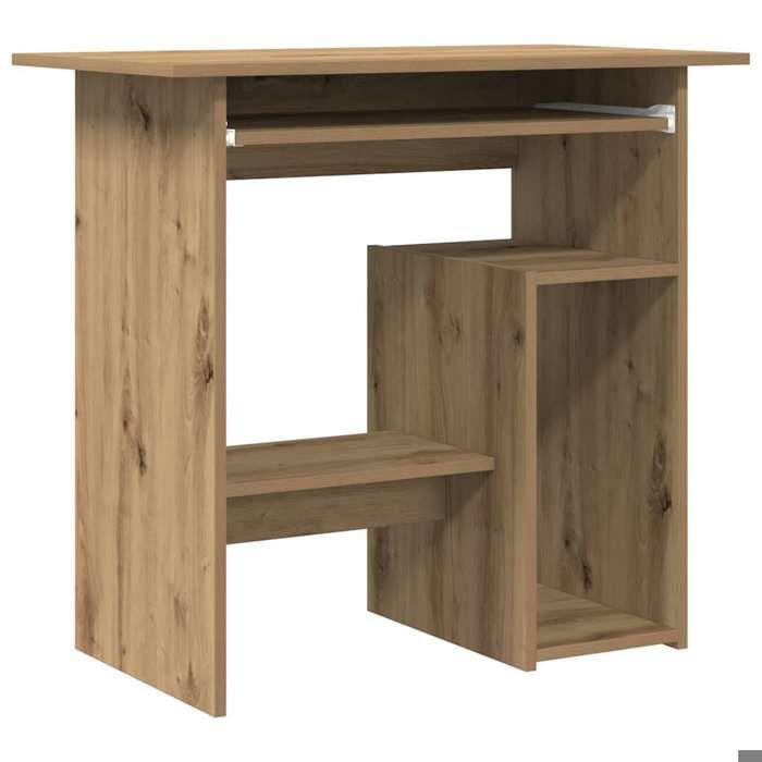 Bonne qualité - Bureau chêne artisanal 80x45x74cm - Table détude - Bois dingénierie - poste de travail meuble informatique DECO