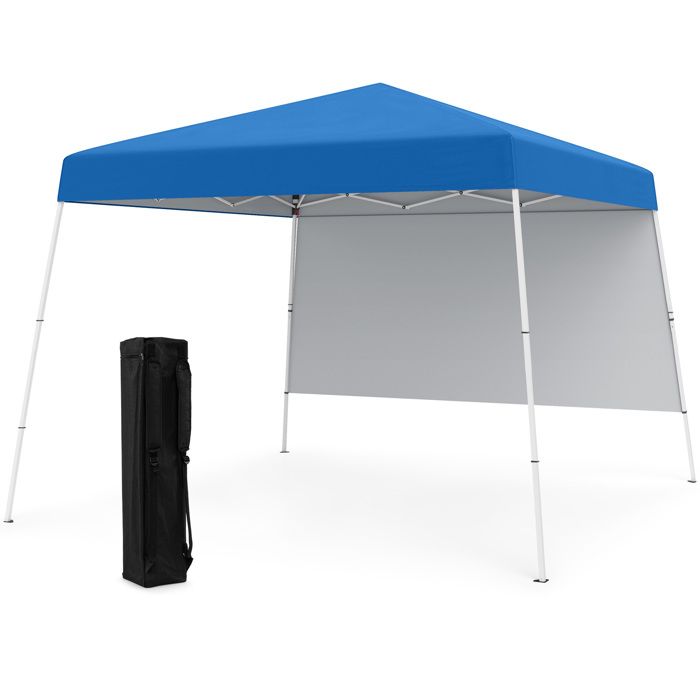 COSTWAY Tente Pop-Up Pliable 3 x 3 M avec 1 Mur Latéral - Protection Solaire UPF50+ - Sac à Dos Portable pour Camping Bleu COSTWAY Tente Pop-Up Pliable 3 x 3 M avec 1 Mur Latéral - Protection Solaire UPF50+ - Sac à Dos Portable pour Camping Bleu