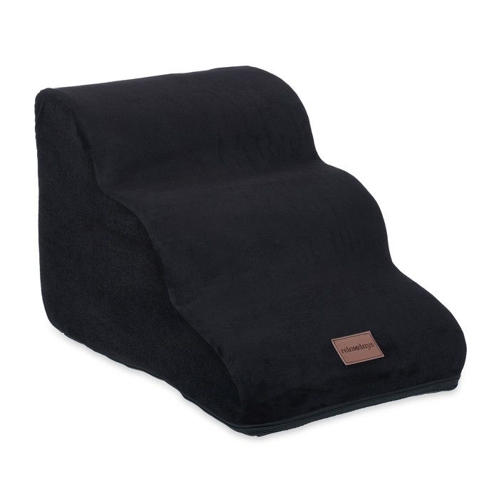 Meilleurs prix pour Relaxdays Escalier à 3 marches pour chiens et chats HxLxP : 33x365x52 cm support doux accès au lit canapé noir