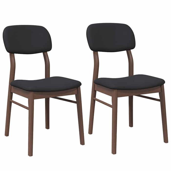 TOP 2025* Chaises à manger Scandinave Chaise Cuisine coussins 2 pcs marron bois massif caoutchouc LV537