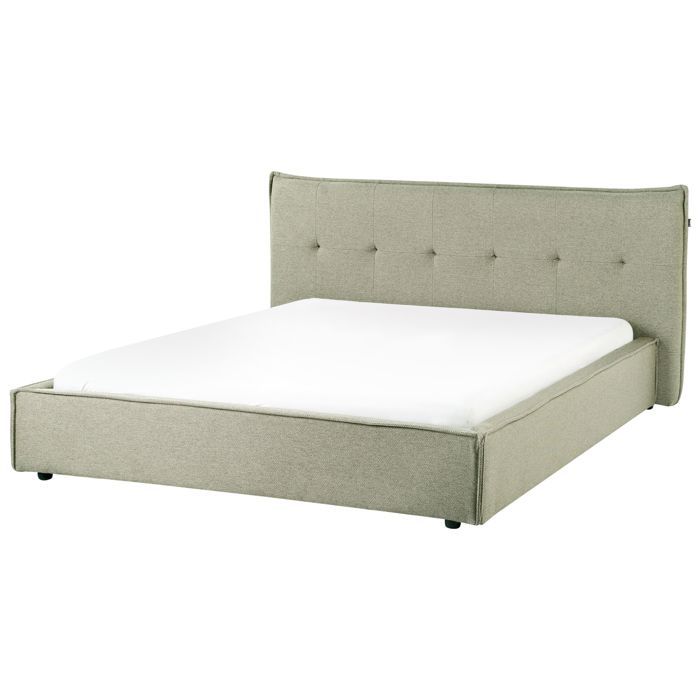 Lit avec sommier Lin synthétique LESTRE 160 x 200 cm Vert