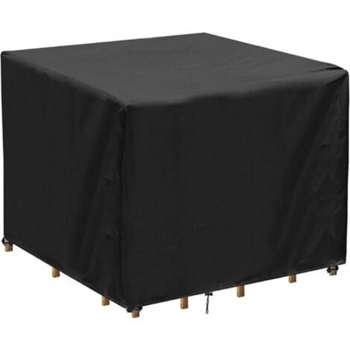 Housse Table de Jardin Carrée Bache Salon de Jardin Imperméable Anti-UVOxford Tissu Housse de Table Chaise Meubles(90x90x90cm)