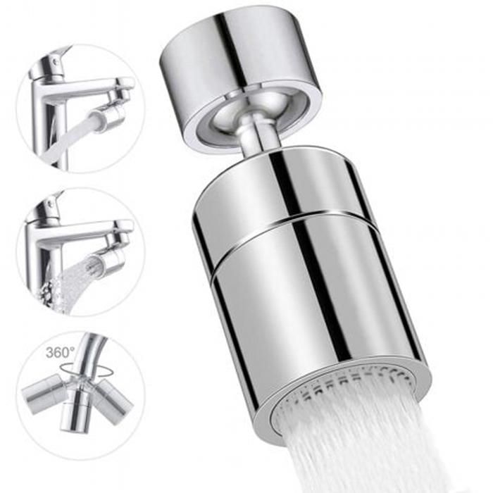 Aérateur de Robinet360°Pivotant Embout Robinet Cuisine2 Modes Mousseur Robinet Economie EauPour Robinet Pour Éviers de Cuisinebo