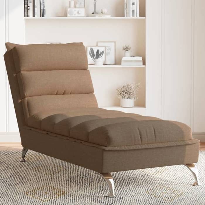Printemps/été 2025 Chaise longue VIDAXL avec coussins marron tissu - 133.5x56x74 cm LV6316