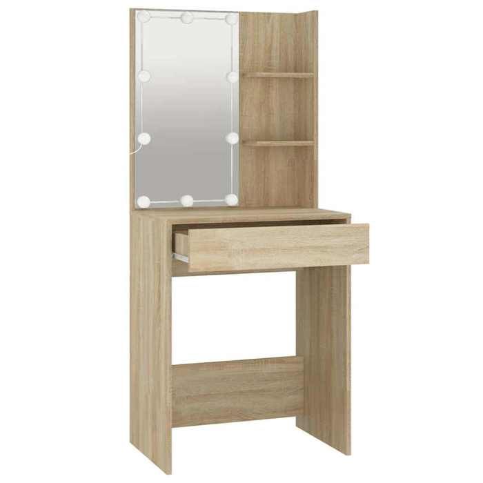 Coiffeuse avec LED - vidaXL - Chêne sonoma - 60x40x140 cm - Bois dingénierie - Ampoules LED - USB