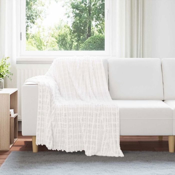Couverture - VIDAXL - Jeté Toison - Blanc - 150 x 130 cm - Polaire synthétique